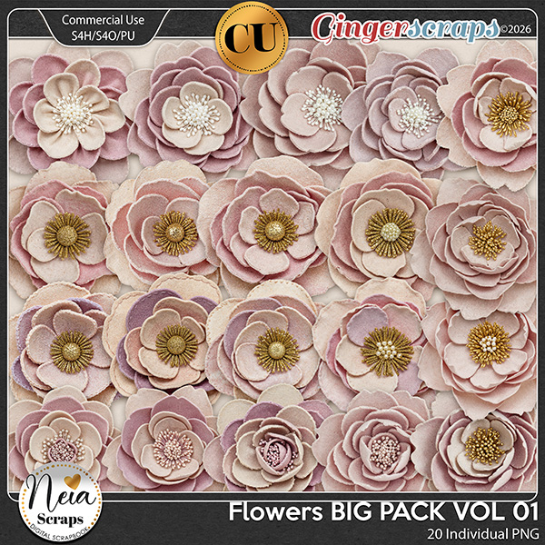Flowers - BIG Pack VOL01 {CU} - by Neia Scraps