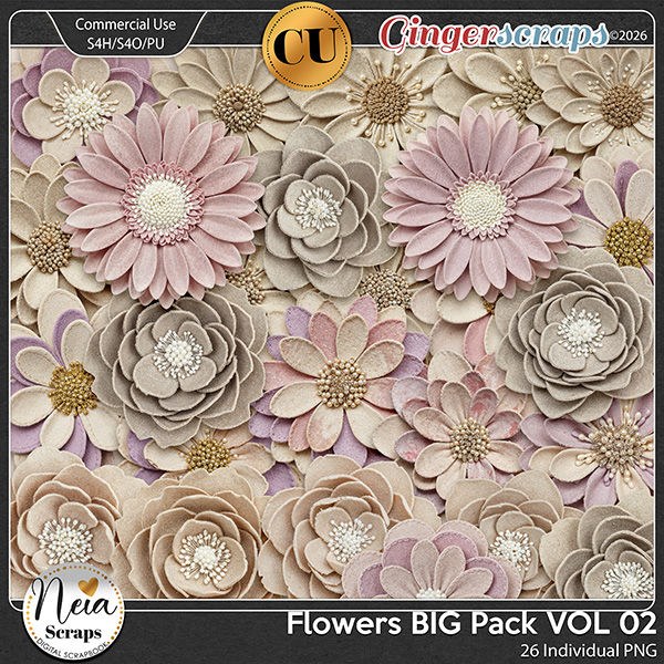 Flowers - BIG Pack VOL02 {CU} - by Neia Scraps