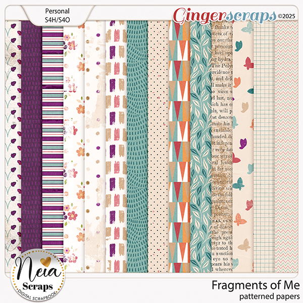 Fragments of Me - Patterned Papers - by Neia Scraps