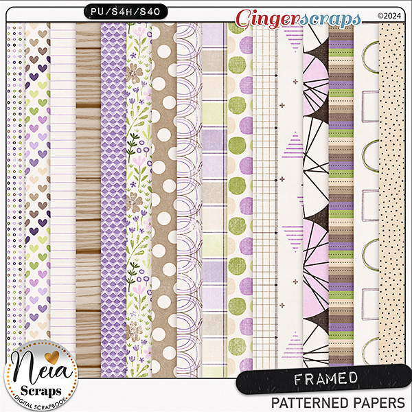Framed - Patterned Papers - by Neia Scraps