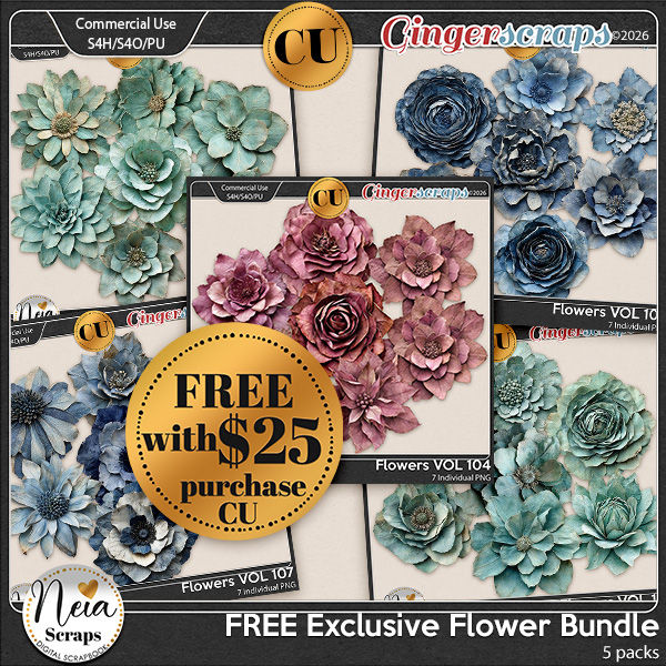 Free Exclusive Flower Bundle FWP {CU} - by Neia Scraps