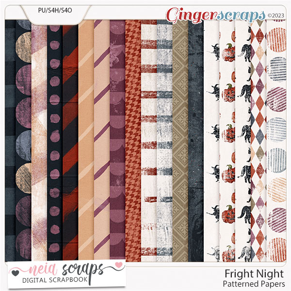 Fright Night - Patterned Papers - by Neia Scraps