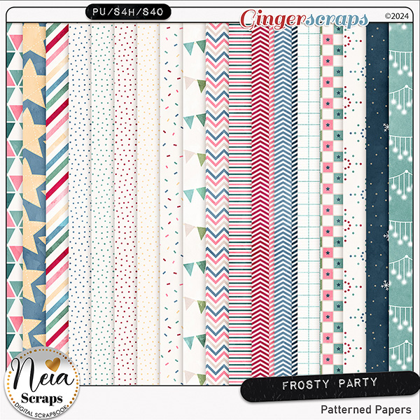 Frosty Party - Patterned Papers - by Neia Scraps