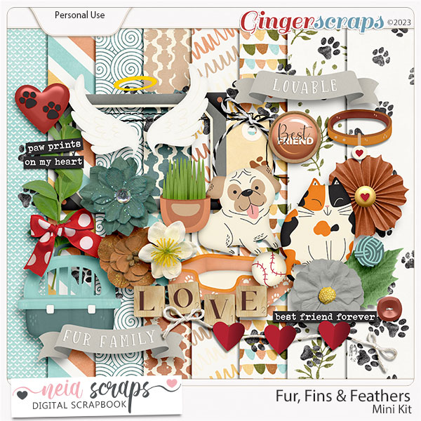 Fur Fins & Feathers - Mini Kit - by Neia Scraps 