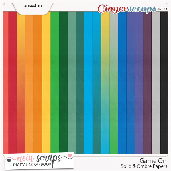 Game On - Solid & Ombre Papers - by Neia Scraps 