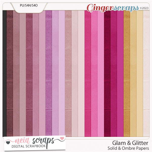 Glam & Glitter - Solid Papers - by Neia Scraps