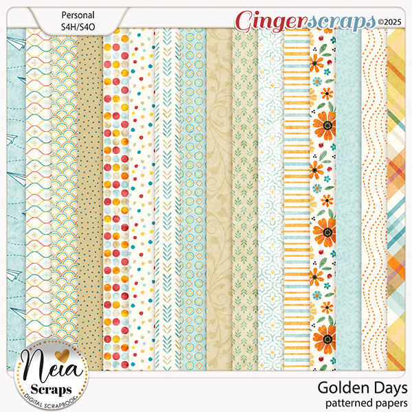 Golden Days - Patterned Papers - by Neia Scraps
