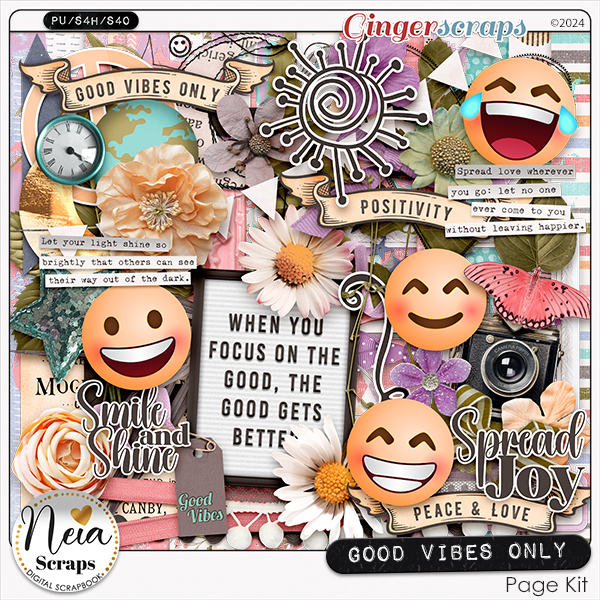 Good Vibes Only - Page Kit - by Neia Scraps