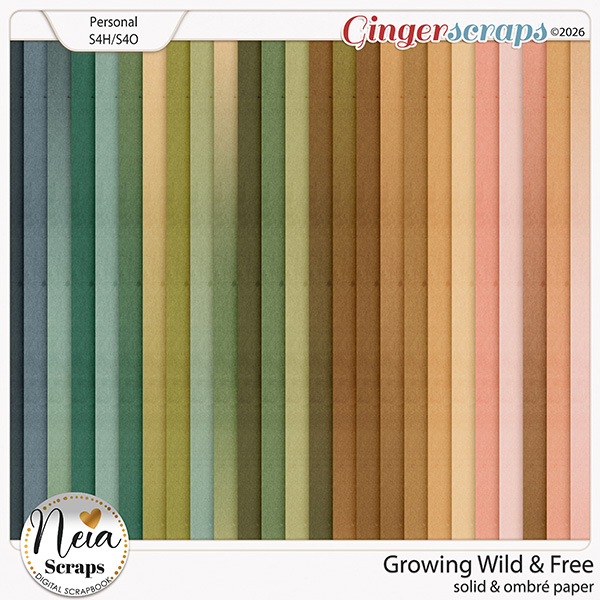 Growing Wild & Free - Solid & Ombré Papers - by Neia Scraps