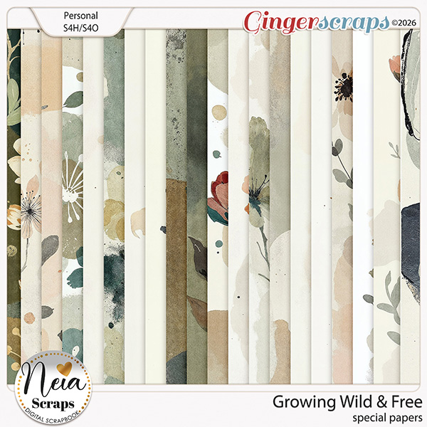 Growing Wild & Free - Special Papers - by Neia Scraps