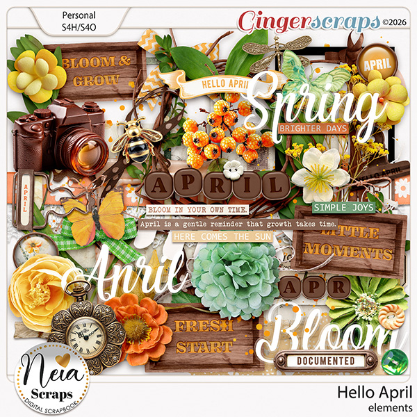 Hello April - Elements - by Neia Scraps