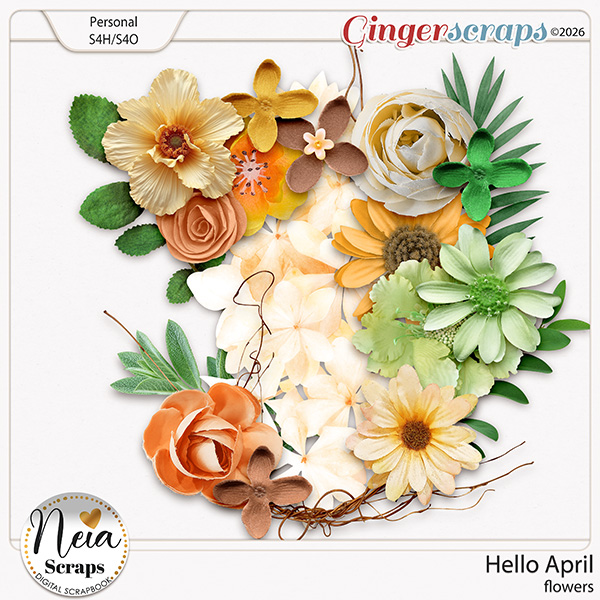 Hello April - Flowers - by Neia Scraps