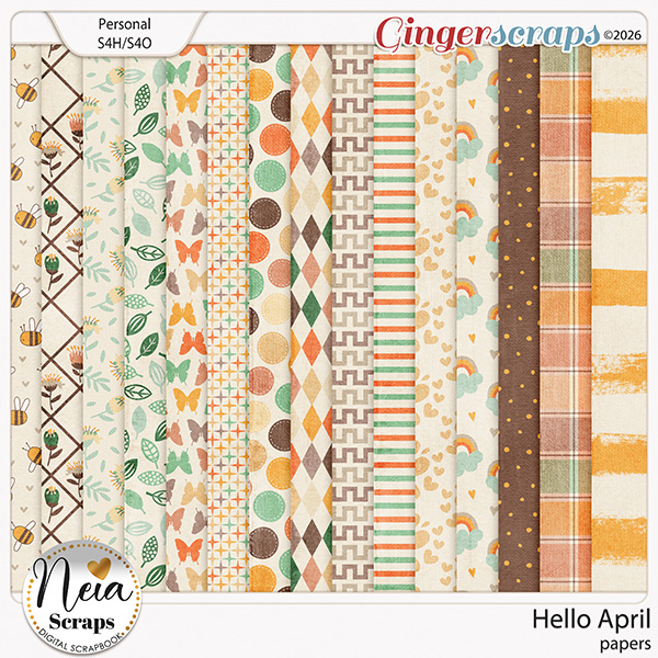 Hello April - Papers - by Neia Scraps