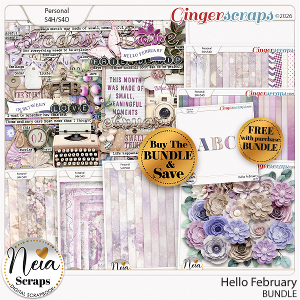 Hello February - Bundle - by Neia Scraps