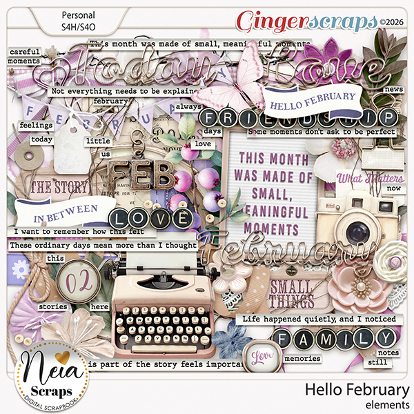 Hello February - Elements - by Neia Scraps