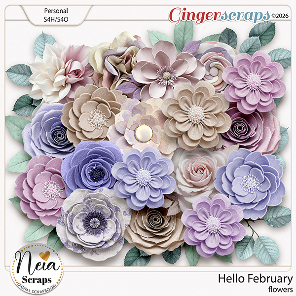 Hello February - Flowers - by Neia Scraps
