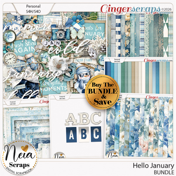 Hello January - Bundle - by Neia Scraps