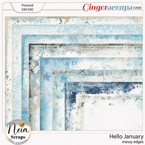 Hello January - Messy Edges - by Neia Scraps