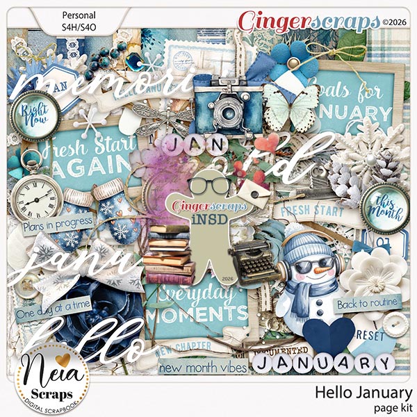 Hello January - Page kit - by Neia Scraps
