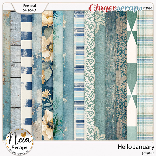 Hello January - Papers - by Neia Scraps