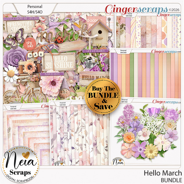 Hello March - Bundle - by Neia Scraps