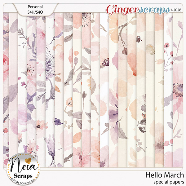 Hello March - Special Papers - by Neia Scraps