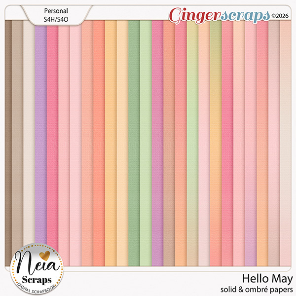 Hello May - Solid & Ombré Papers - by Neia Scraps