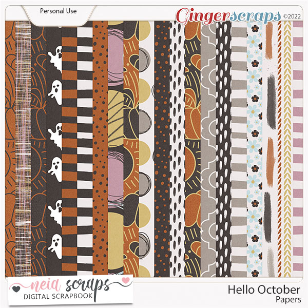 Hello October - Papers - by Neia Scraps