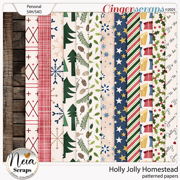 Holly Jolly Homestead - Patterned Papers - by Neia Scraps