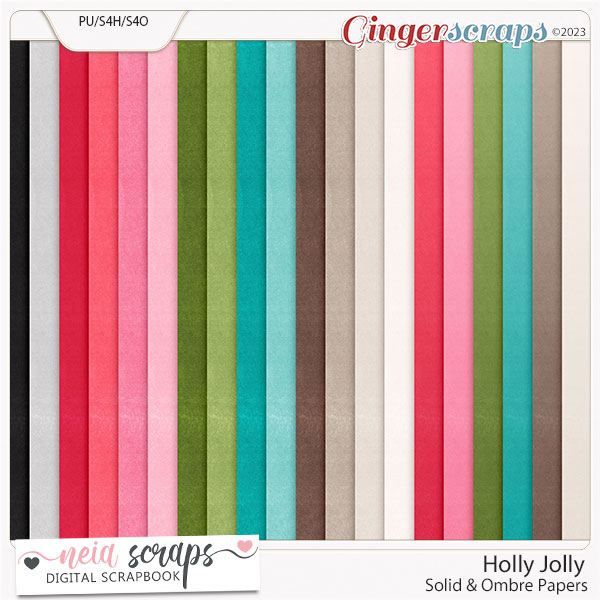Holly Jolly - Solid & Ombre Papers - by Neia Scraps
