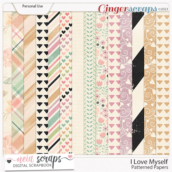 I Love Myself - Patterned Papers - by Neia Scraps