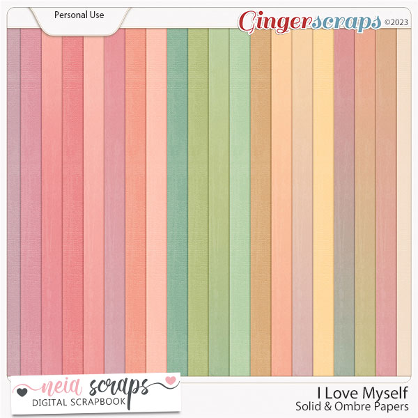 I Love Myself - Solid & Ombre Papers - by Neia Scraps