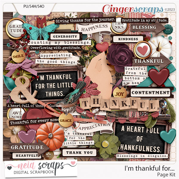 I'm Thankful For... - Page Kit - by Neia Scraps