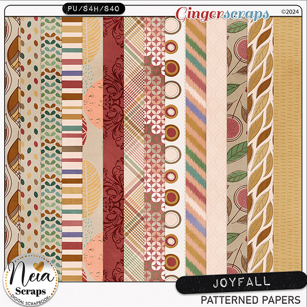 Joyfall - Patterned Papers - by Neia Scraps