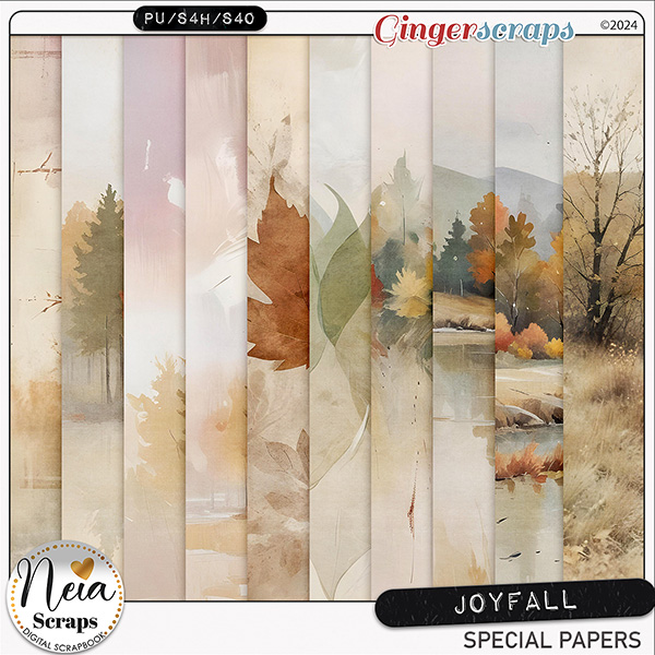 Joyfall - Watercolor Papers - by Neia Scraps
