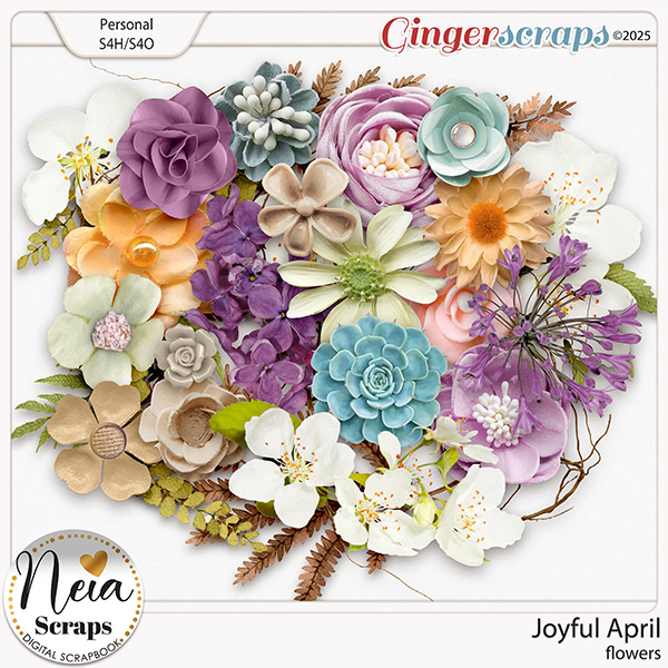 Joyful April - Flowers - by Neia Scraps
