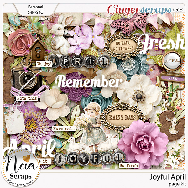 Joyful April - Page Kit - by Neia Scraps