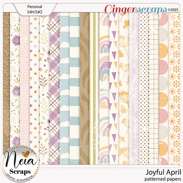 Joyful April - Patterned Papers - by Neia Scraps