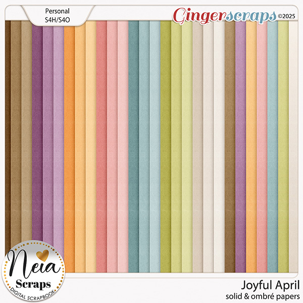 Joyful April - Solid & Ombré Papers - by Neia Scraps