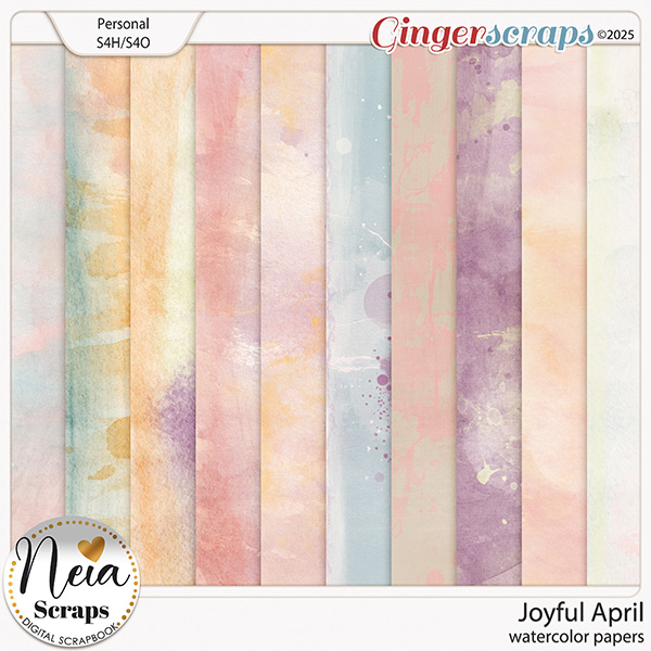 Joyful April - Watercolor Papers - by Neia Scraps