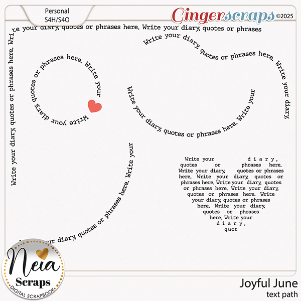 Joyful June - Text Path - by Neia Scraps