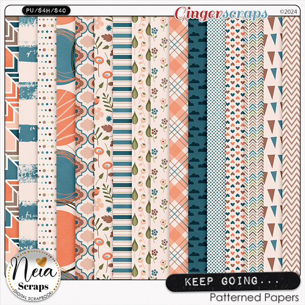 Keep Going - Patterned Papers - by Neia Scraps 