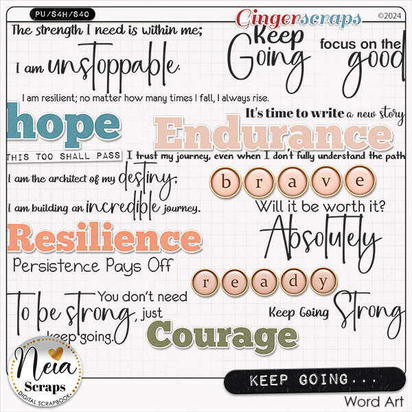Keep Going - Word Art - by Neia Scraps
