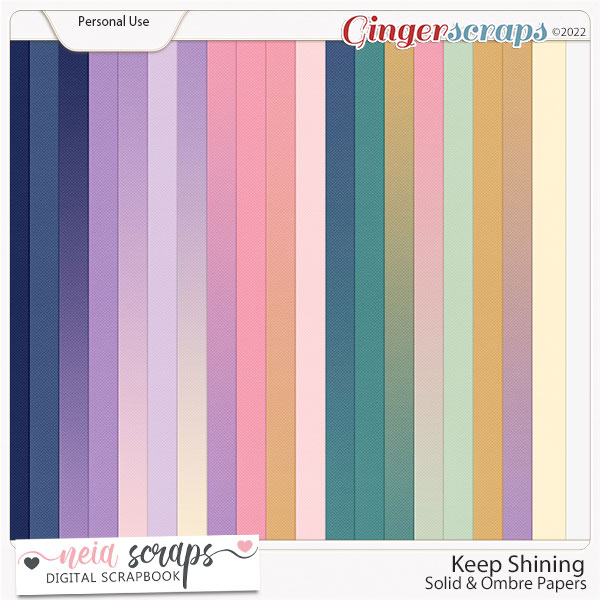 Keep Shining - Solid & Ombre Papers - by Neia Scraps