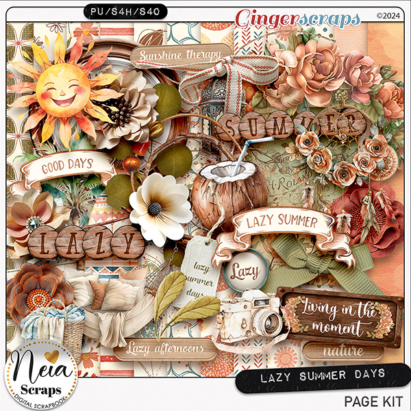 Lazy Summer Days - Page Kit - by Neia Scraps 