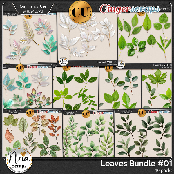 Leaves - Bundle #01 {CU} - by Neia Scraps