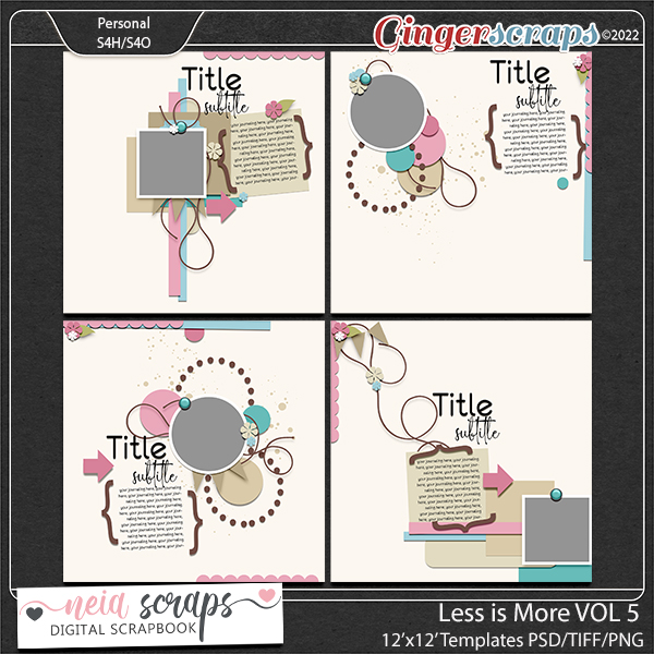 Less is More - Templates - VOL5 - By Neia Scraps