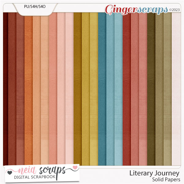 Literary Journey - Solid Papers - by Neia Scraps