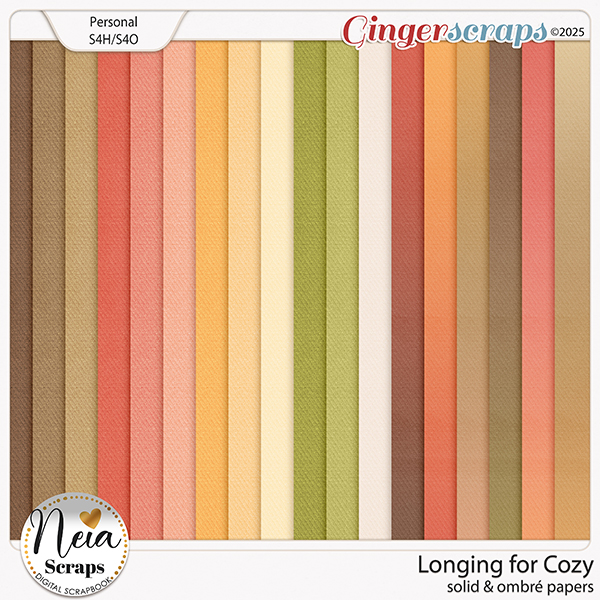 Longing for Cozy - Solid & Ombré Papers - by Neia Scraps