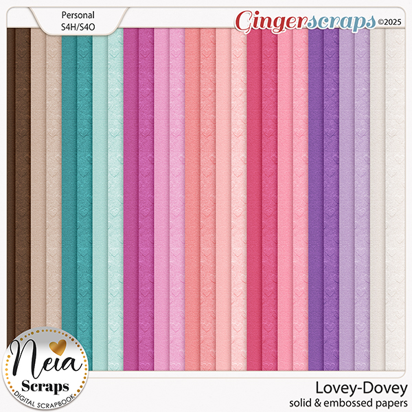 Lovey-Dovey - Solid & Embossed Papers - by Neia Scraps